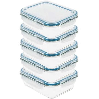 Kit 5 Pote De Vidro Com Tampa Hermética 640ml 17,5x13x5,6