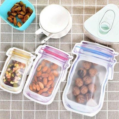 Kit 3 Sacos Zip Lock Hermético Reutilizável Formato Pote