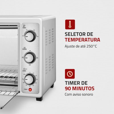 Forno Elétrico 52L Grand Family II Mondial Branco/Inox - FR-52-W 127V