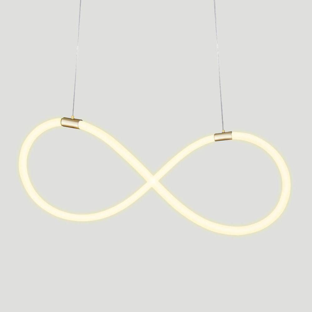 Lustre Design Moderno Knot 38w - Silicon Led 6000k - Ouro