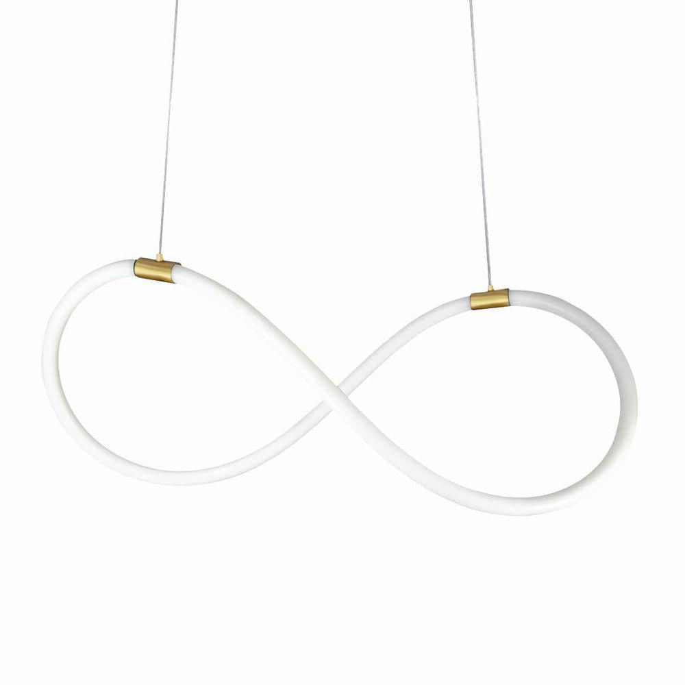 Lustre Design Moderno Knot 38w - Silicon Led 6000k - Ouro