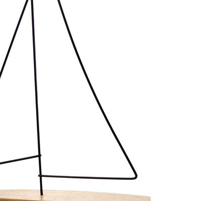 Escultura Barco Em Poliresina Madeira 40x30x7