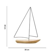 Escultura Barco Em Poliresina Madeira 40x30x7