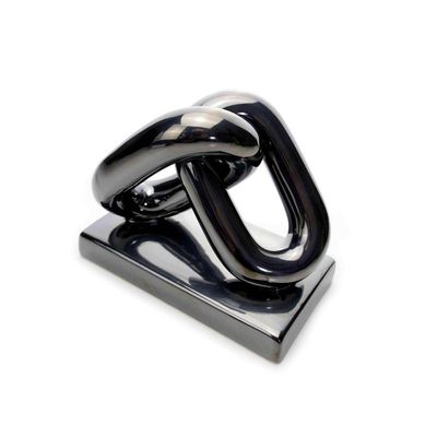 Escultura Elos Em Cerâmica Chumbo 12x15x8,5