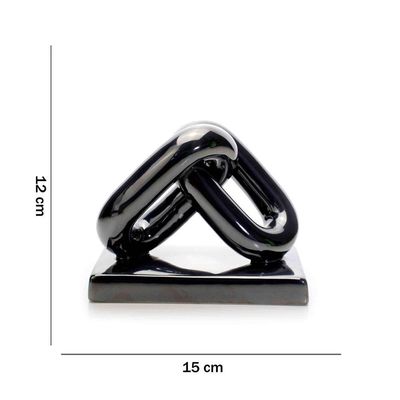 Escultura Elos Em Cerâmica Chumbo 12x15x8,5