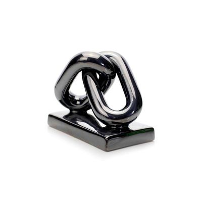 Escultura Elos Em Cerâmica Chumbo 12x15x8,5