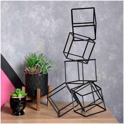 Escultura Decorativa Em Metal Preto 23x48x23 Cm - D'rossi