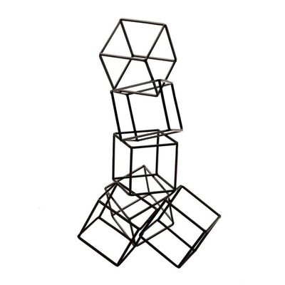 Escultura Decorativa Em Metal Preto 23x48x23 Cm - D'rossi