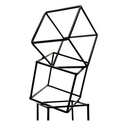 Escultura Decorativa Em Metal Preto 23x48x23 Cm - D'rossi
