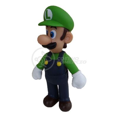 Boneco Action Figure Luigi Articulado Colecionável Grande Super Size 23cm - Super Mario World