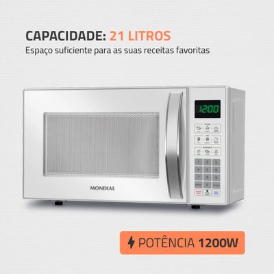 Micro-ondas 21L Mondial MO-01-21-W MICRO-ONDAS MO-01-21-W 220V/60HZ .