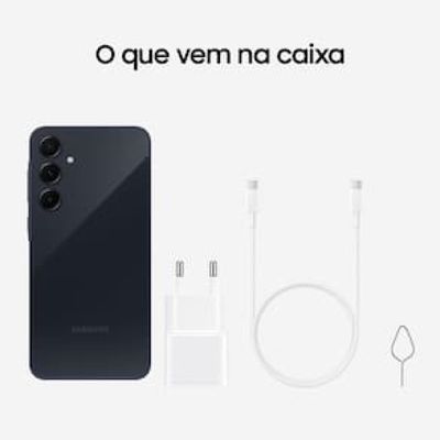 Smartphone Samsung Galaxy A55 5G 256GB Azul Escuro 8GB RAM Câmera Tripla Traseira de até 50MP Selfie de 32MP Tela Super AMOLED 6.6"
