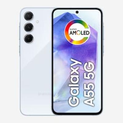 Smartphone Samsung Galaxy A55 5G 256GB Azul Claro 8GB RAM Câmera Tripla Traseira de até 50MP Selfie de 32MP Tela Super AMOLED 6.6"