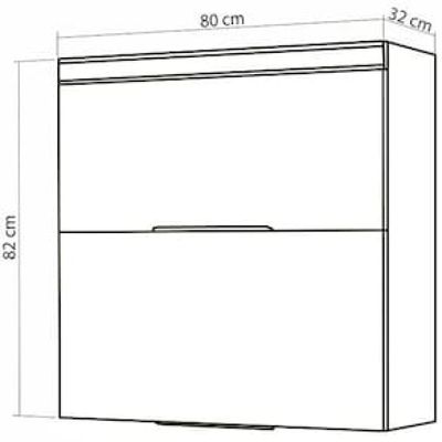 Armário Aéreo Nesher Marquesa em MDF 15mm com 2 Portas e 1 Prateleira - 80cm de largura Verde Cinza