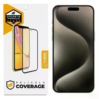 Kit Capa Anti-Slip e Pelicula Coverage 5D Pro Preta para iPhone 15 Pro - Gshield