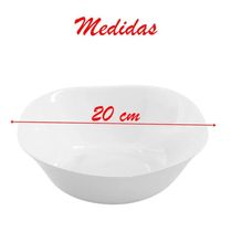 Saladeira Tigela 20cm Branca 1 Litro Opalina De Vidro