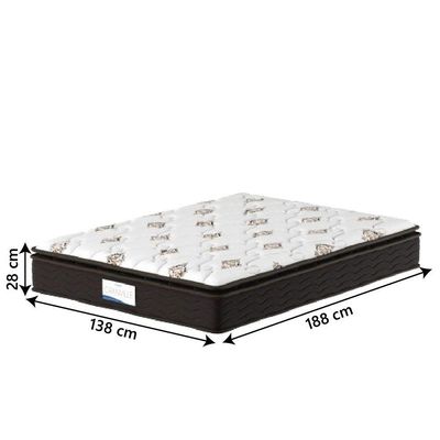 Cama Box Baú Colchão Casal Probel Molas Ensacadas Granville 138x69cm Marrom/branco Marrom