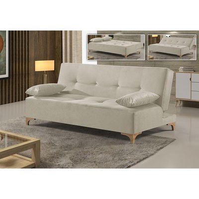 Sofá Cama 2 Lugares Living Linho M-143 Martins Creme
