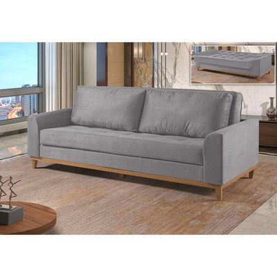 Sofá Cama 2 Lugares Living Linho M-157 Martins Cinza