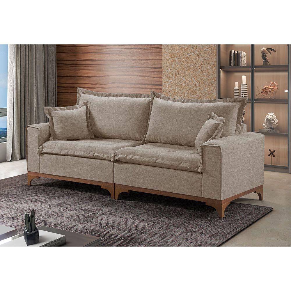 Sofá 4 Lugares Living Linho M-47 Martins Bege