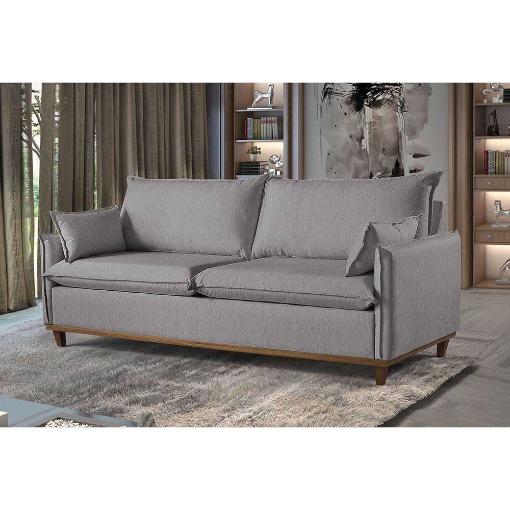 Sofá 4 Lugares Living Linho M-168 Martins Cinza