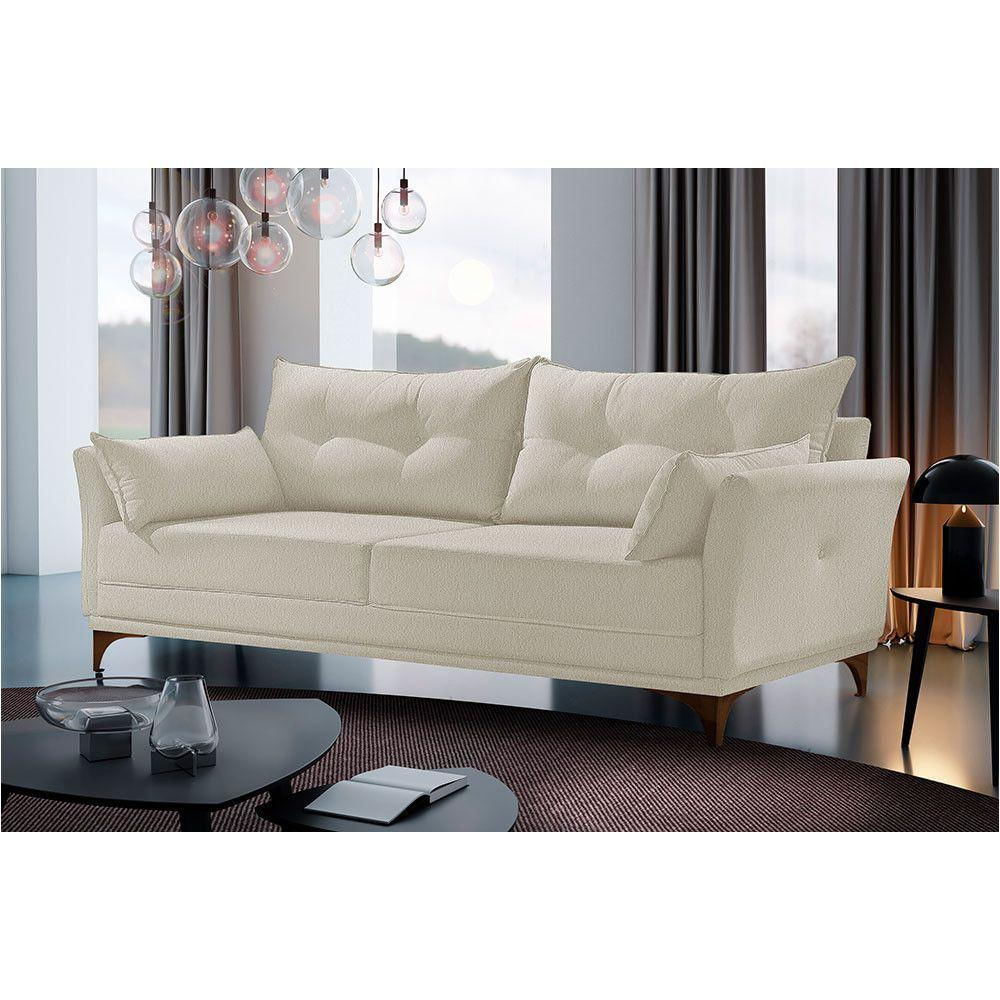 Sofá 3 Lugares Living Linho M-97 Martins Creme