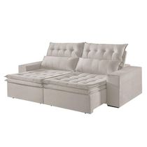 Sofá 5 Lugares Retrátil E Reclinável Martins M-118 Veludo Creme