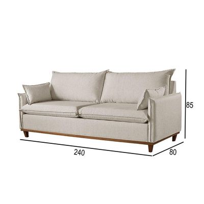 Sofá 5 Lugares Living M-168 Veludo Martins Creme