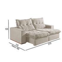 Sofá 2 Lugares Retrátil E Reclinável Martins M-177 Veludo Creme