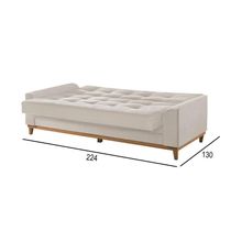 Sofá Cama 2 Lugares Living M-157 Veludo Martins Creme