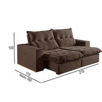 Sofá 2 Lugares Retrátil E Reclinável Martins M-177 Veludo Marrom