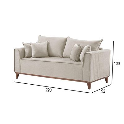 Sofá 4 Lugares Living M-46 Martins Veludo Creme