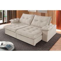 Sofá 2 Lugares Retrátil E Reclinável Martins M-183 Veludo Creme