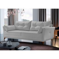 Sofá 3 Lugares Living M-97 Veludo Martins Cinza