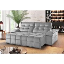 Sofá 2 Lugares Retrátil E Reclinável Martins M-122 Veludo Cinza