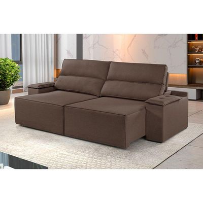 Sofá 2 Lugares Retrátil E Reclinável Martins M-180 Veludo Marrom