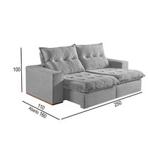 Sofá 4 Lugares Retrátil E Reclinável Martins M-177 Veludo Cinza