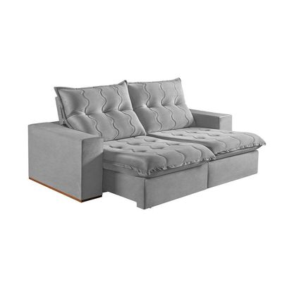 Sofá 4 Lugares Retrátil E Reclinável Martins M-177 Veludo Cinza