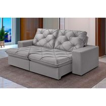 Sofá 4 Lugares Retrátil E Reclinável Martins M-176 Veludo Cinza