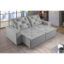 Sofá 4 Lugares Retrátil E Reclinável Martins M-181 Veludo Cinza