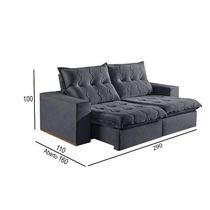 Sofá 5 Lugares Retrátil E Reclinável Martins M-177 Veludo Grafite