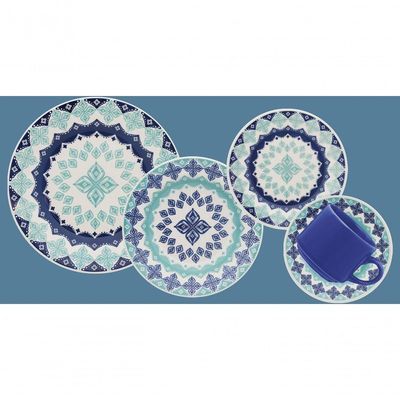 Kit 2 Pratos De Sobremesa Donna Lola Oxford Cerâmica 19 Cm
