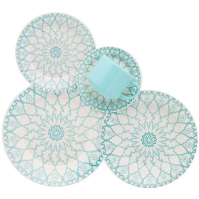 Kit 6 Pratos De Sobremesa Donna Mandala Oxford Cerâmica 19cm
