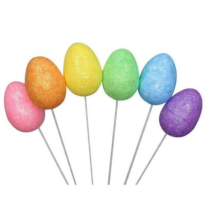 Enfeite Decorativo Ovo De Páscoa 18 Unidades Com Haste