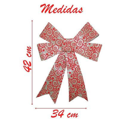Enfeite árvore Natal Laço Arabesco Com Veludo 42 Cm