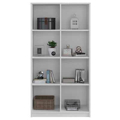 Estante Livreiro Multiuso 8 Nichos Branco Side Caemmun