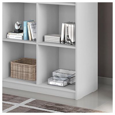 Estante Livreiro Multiuso 8 Nichos Branco Side Caemmun