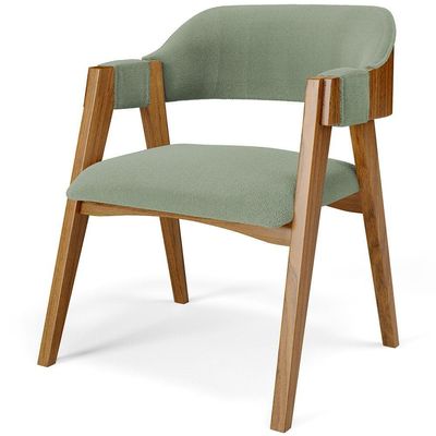 Kit 02 Cadeiras Para Sala De Jantar E Estar Living Estofada Suran L02 Bouclê Oliva - Lyam