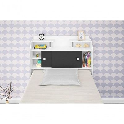 Cabeceira Box Solteiro 0,88cm Elisa Branco Branco preto