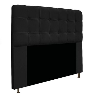 Cabeceira Estofada Mel 195cm King Size Suede Preto